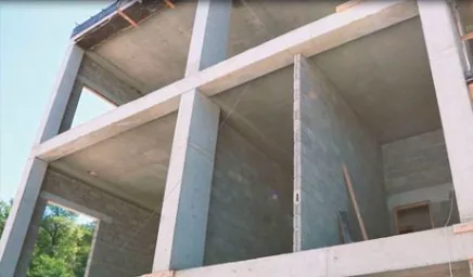 Concrete-block home · stages