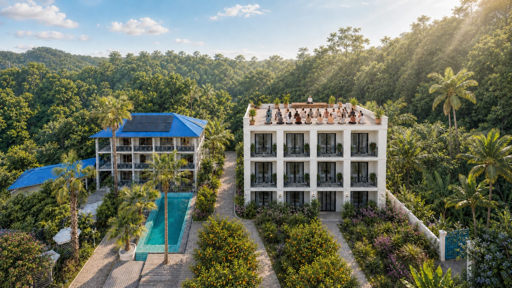 Concept rendering of a proposed fourth guest building at Narayana Center